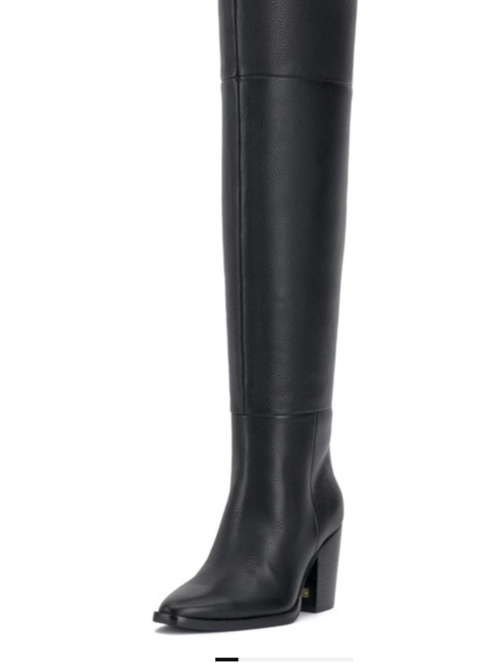 Vince Camuto Paulie Extra Wide Calf Black Over-the-Knee Leather Block Heel Boots